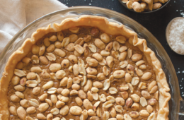 sweet and salty peanut brittle pie